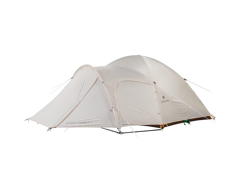 Snow Peak Amenity Dome 2 Person Tent, Comfortable, Outdoor Adventure, Camping, Three Seasons, Outer Vestibule, Removeable Rainfly, Ivory, Small
