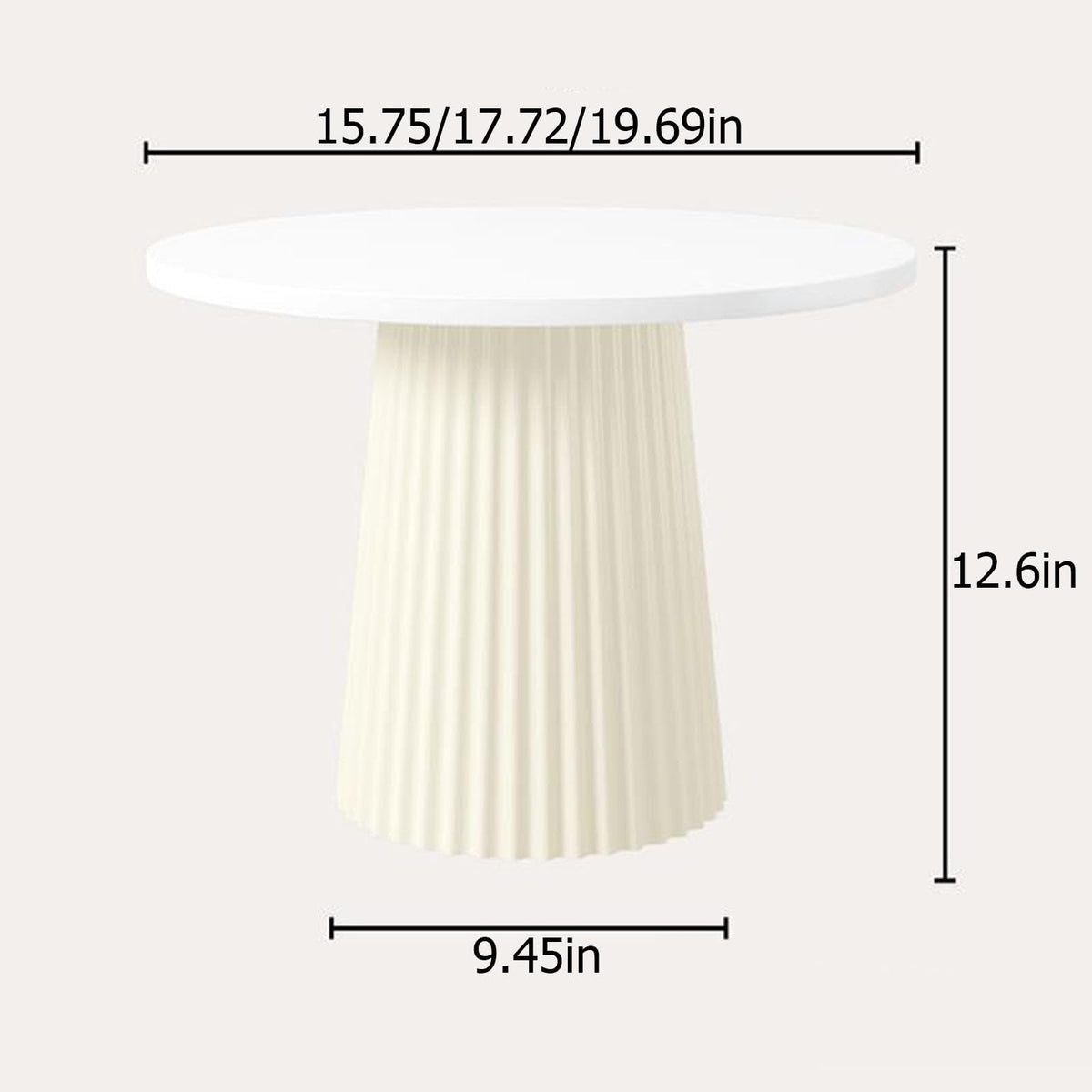 JRUNLE Wood Plant Stand Side Table,Round Drink Table with PP Base for Small Space Living Room Bedroom(17.72 * 12.6in, B)