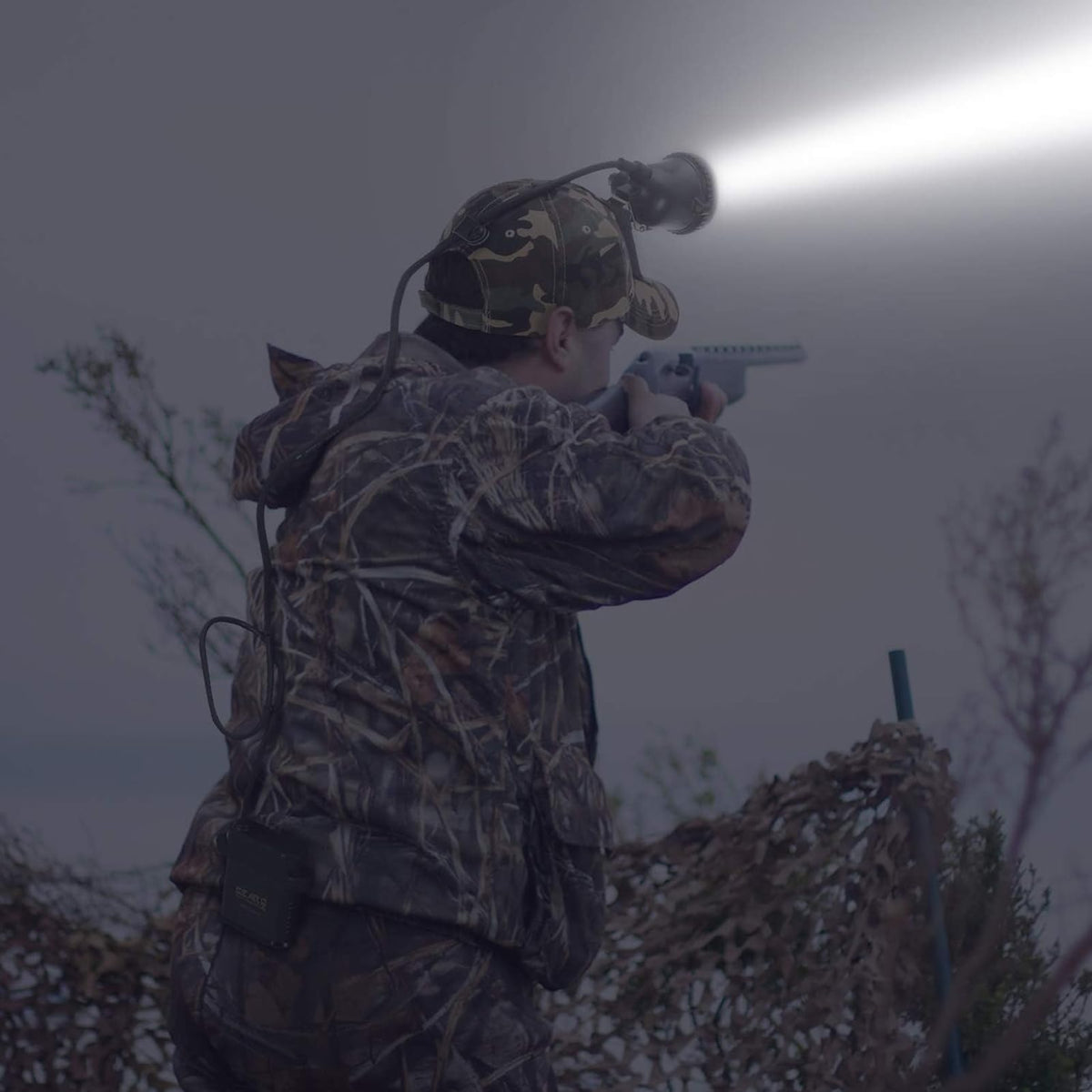 GearOZ 10W LED Coon Hunting Lights for Predator Coyote Hog, 55000 LUX Super Bright Hunting Headlamp Rechargeable, IPX5 Waterproof White Light & Red/Green Optical Filters, 5 Position Switch Soft Cap