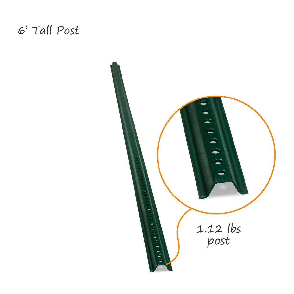 SmartSign U-Channel Sign Post, Medium Weight | 6' Tall Baked Enamel Steel Post - Pack of 4