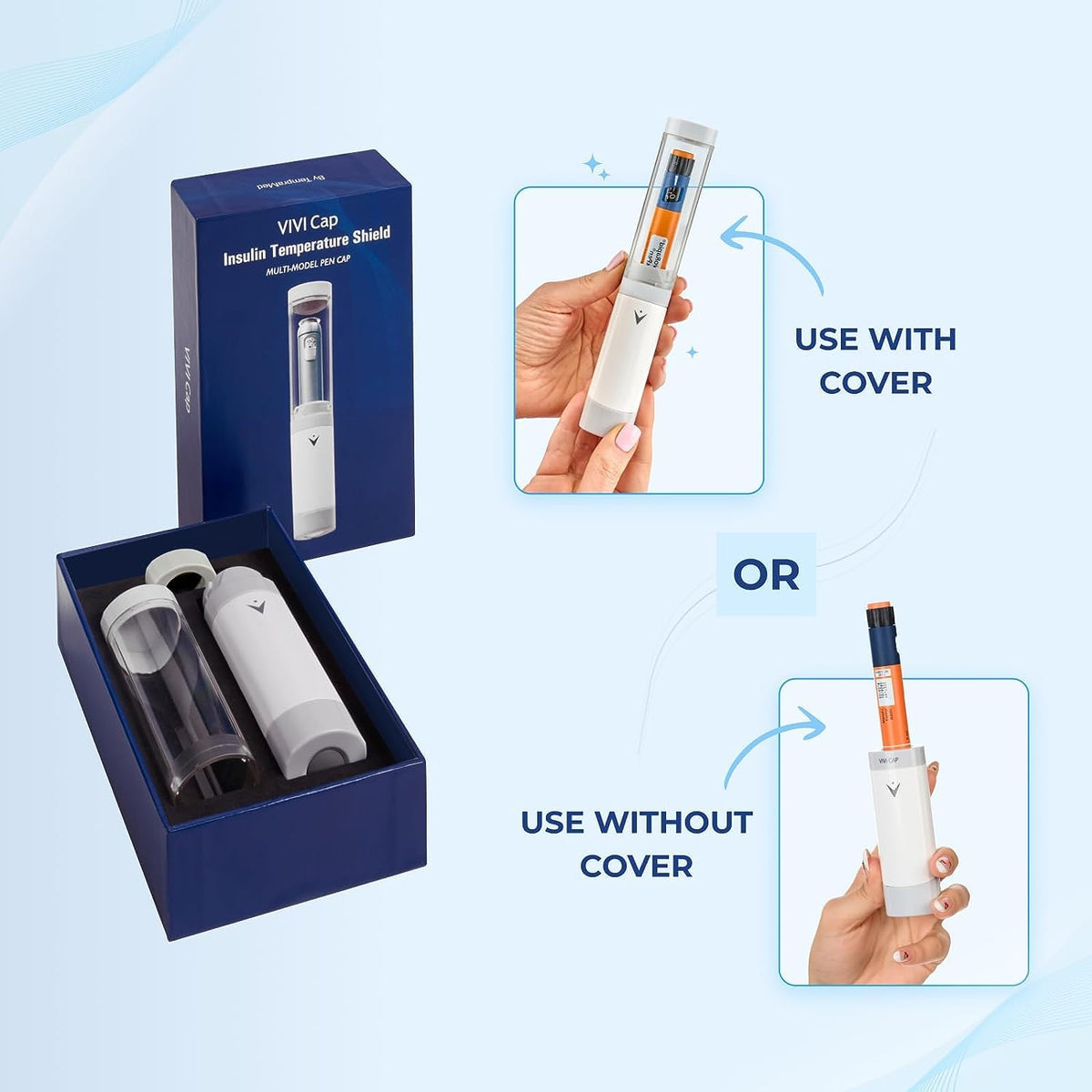 VIVI CAP Insulin & Ozempic Cooler Travel Case - TSA Approved - Small Diabetic Medical Travel Case Pen Cooler Insulin Protector Works 24/7/365 No Freezing Or Refrigeration - For All Insulin Pen Models