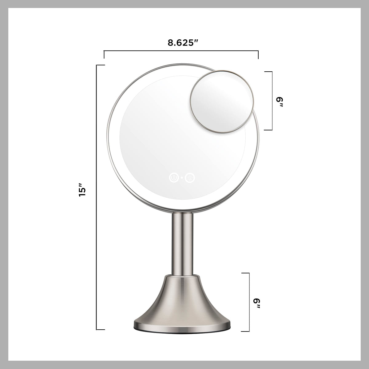 Conair Lighted Makeup Mirror, LED Vanity Mirror, 1X/10X Magnifying Mirror with Handheld Feature, Corded or Cordless in Brushed Nickel