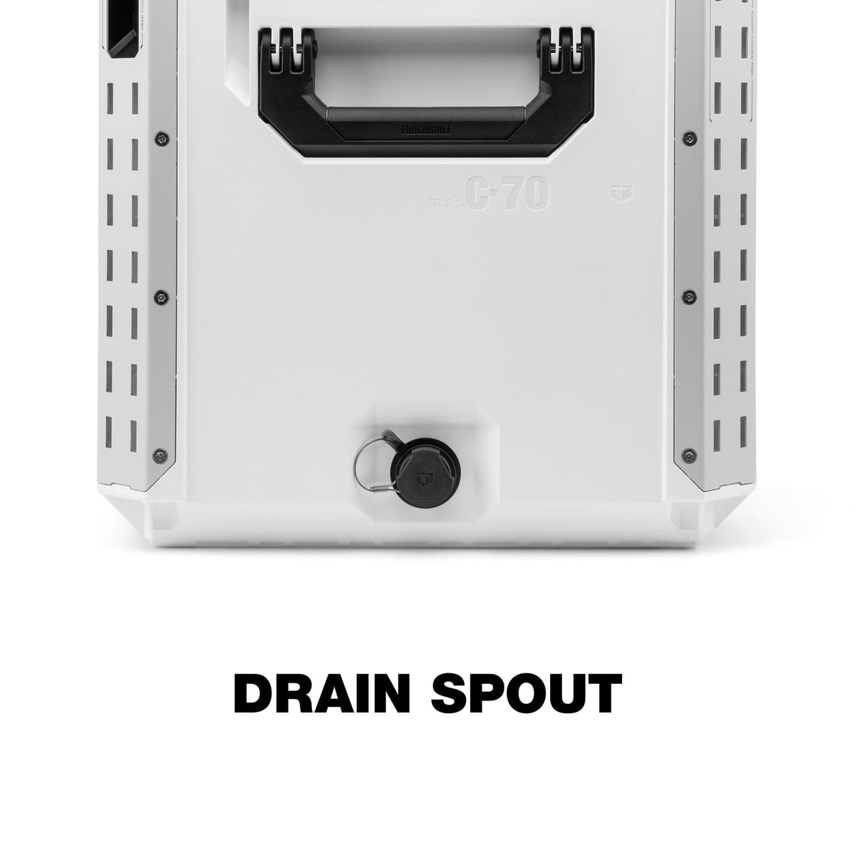 ToughBuilt XL Cooler, Stackable 38 Quart Hard Shell Chest for StackTech Boxes and Totes, White