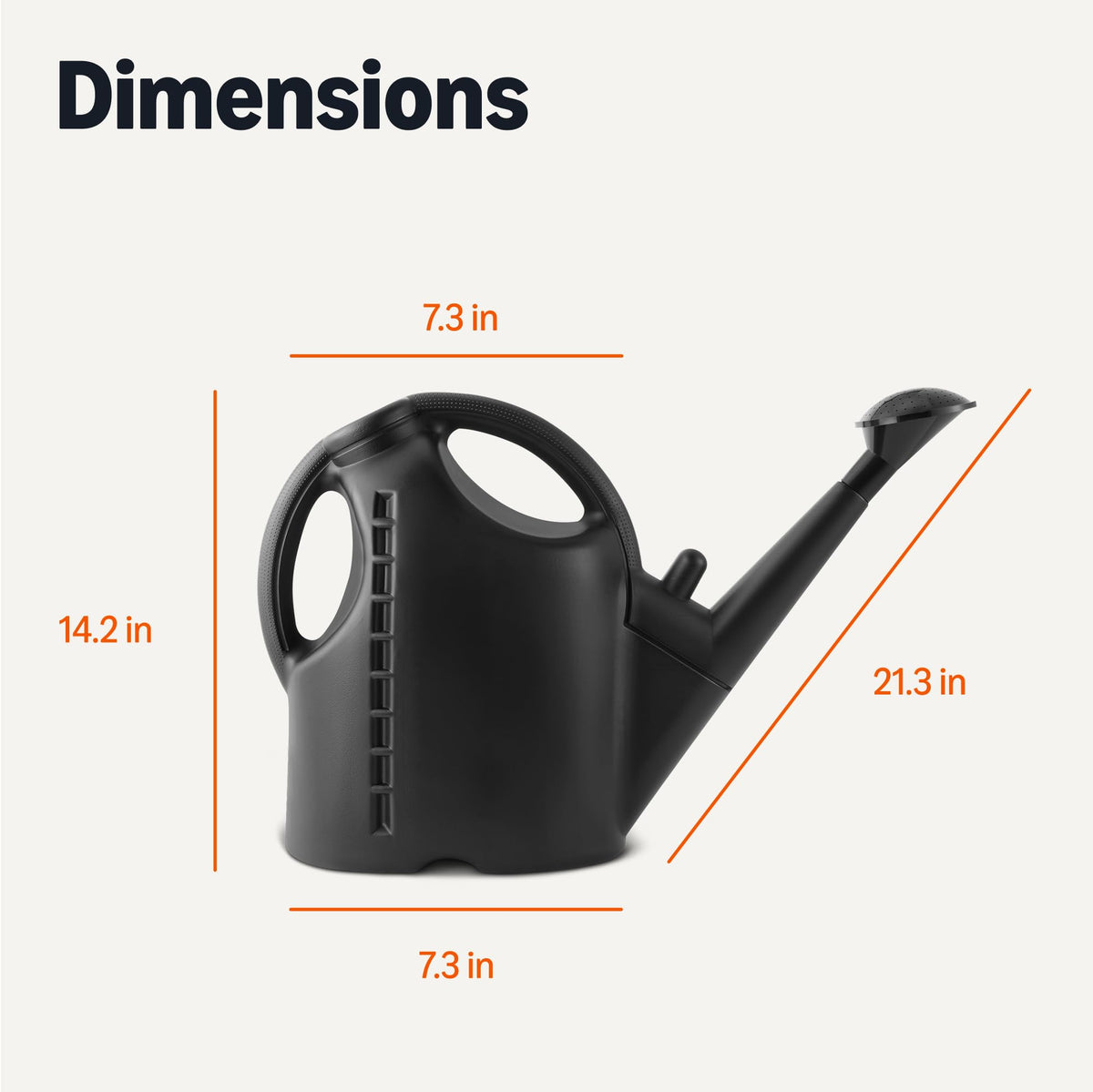 Amazon Basics, Watering Can, Black, 2.64 Gallon Capacity