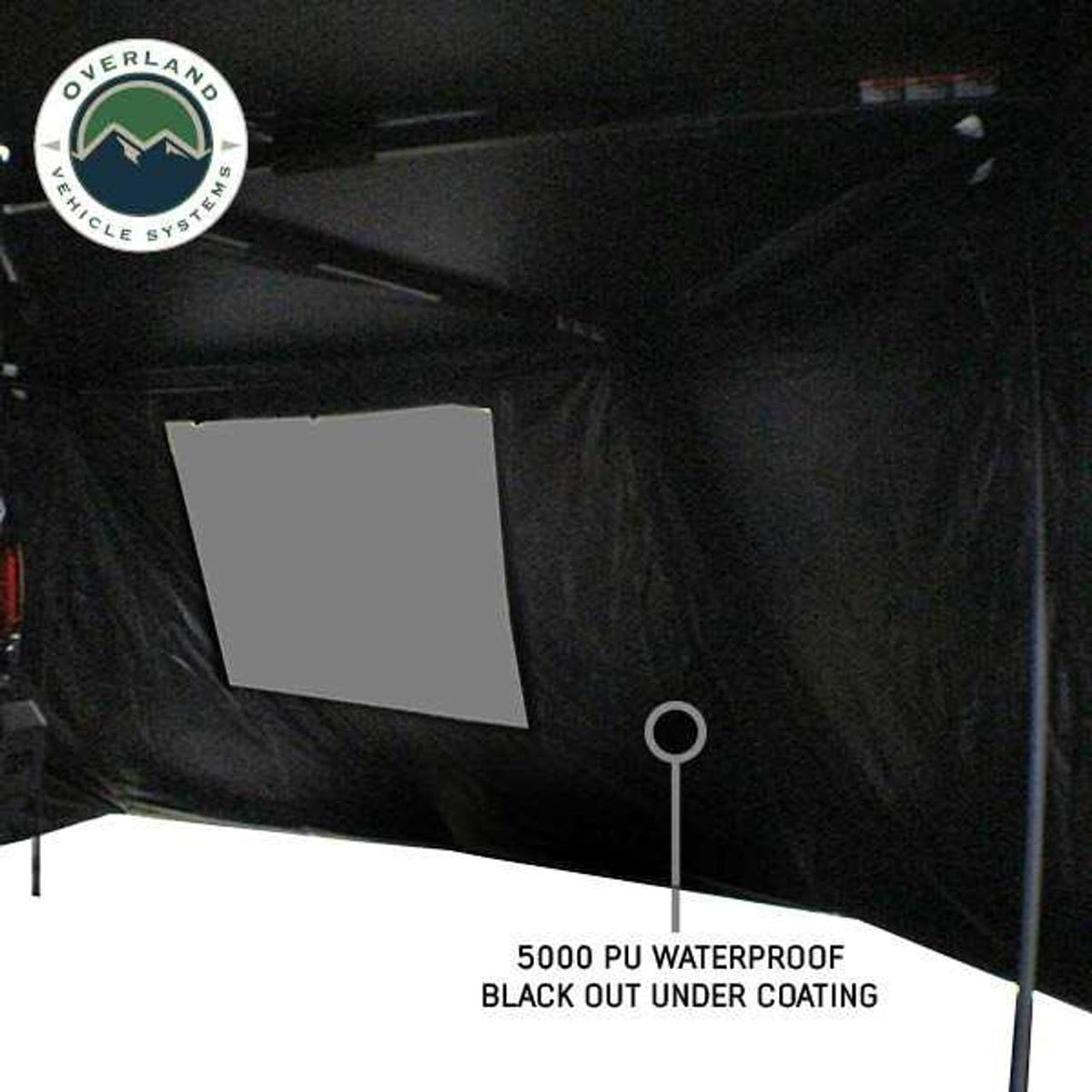 Overland Vehicle Systems - XD Nomadic 270 - Awning Wall 3 W/Black Out, Driver Side, Grey Hex, Black Trim W/Storage Bag