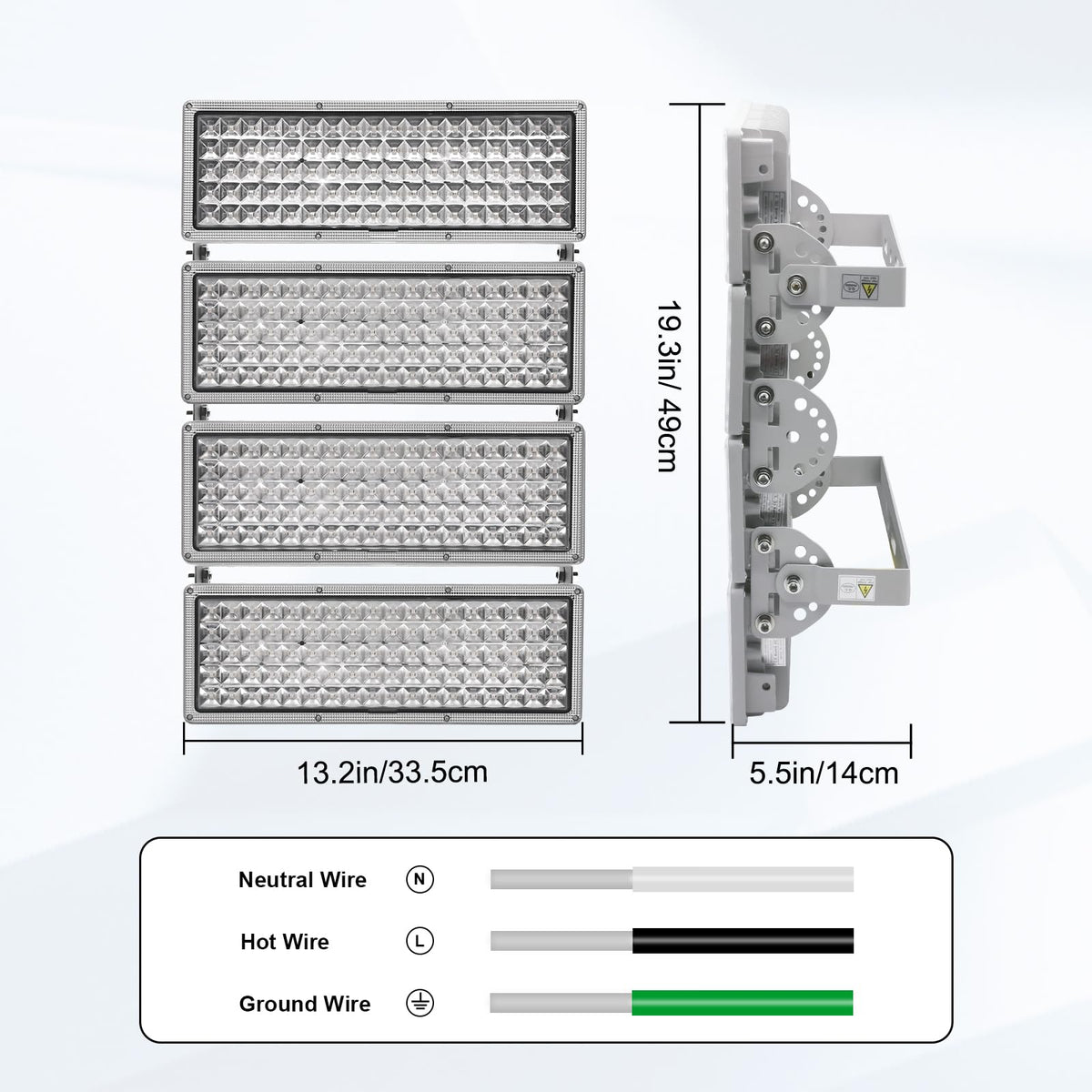 Kekeou 400W LED Stadium Lights Outdoor, 56000 Lumens 6500K IP67 Waterproof Commercial Flood Lighting, High Power Area Lighting for Basketball Court, Large Area Outdoor LED Lights