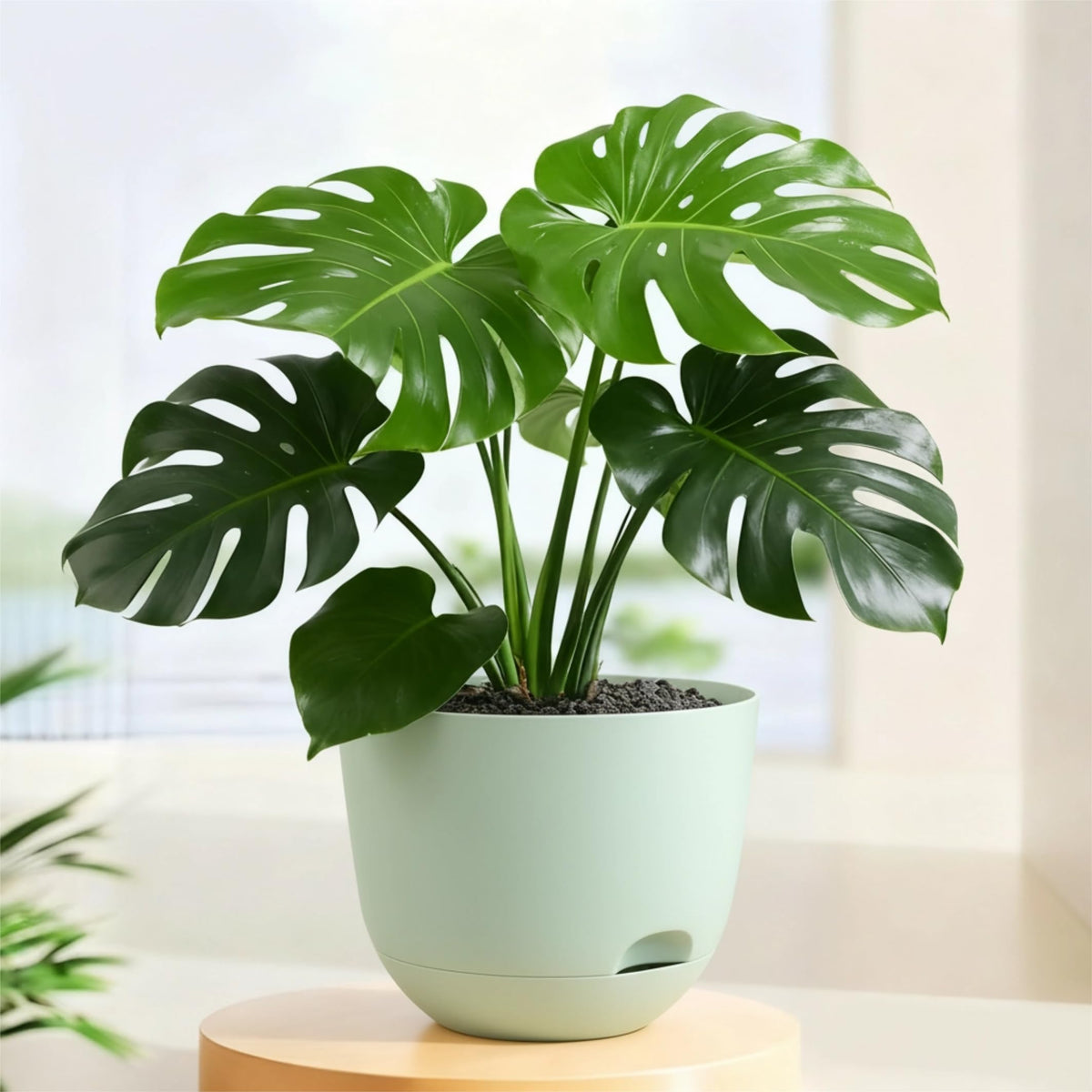 TINGMEIBESTLY Plant Pots 10 Inch Green Color Self Watering Pots, Set of 2 Plastic Planters with Drainage Holes and Saucers,Plastic Flower Pots,Nursery Planting Pot for Indoor Out Door Plants