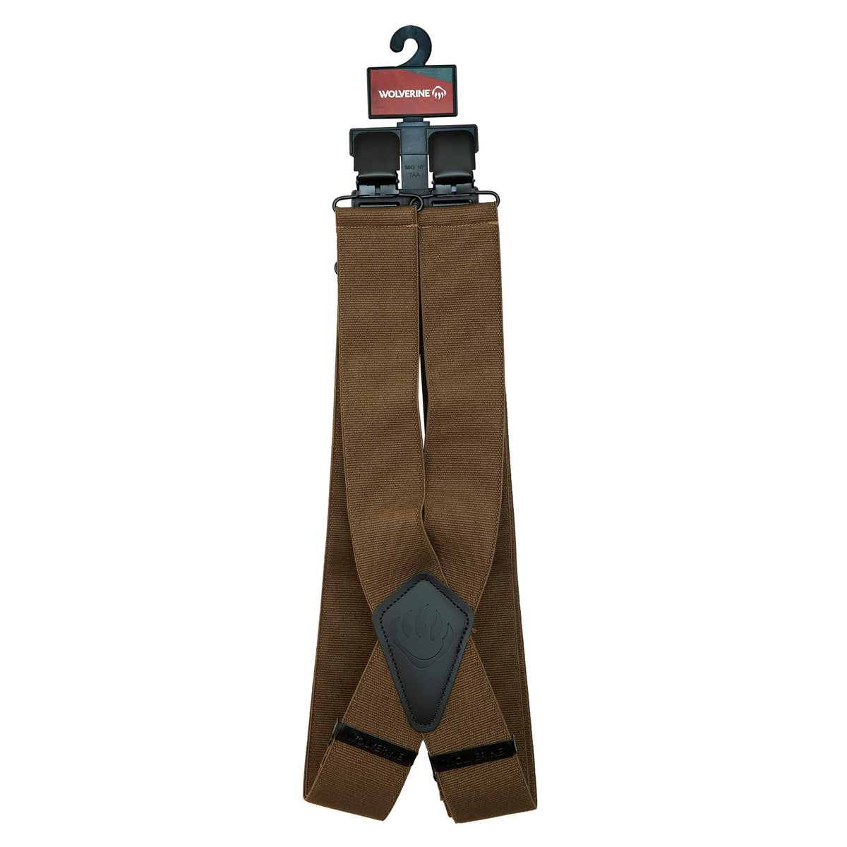 WOLVERINE X-Back 2 Inch Heavy Duty Adjustable Straps with Signature Clips, Work Solid-Chestnut, One Size