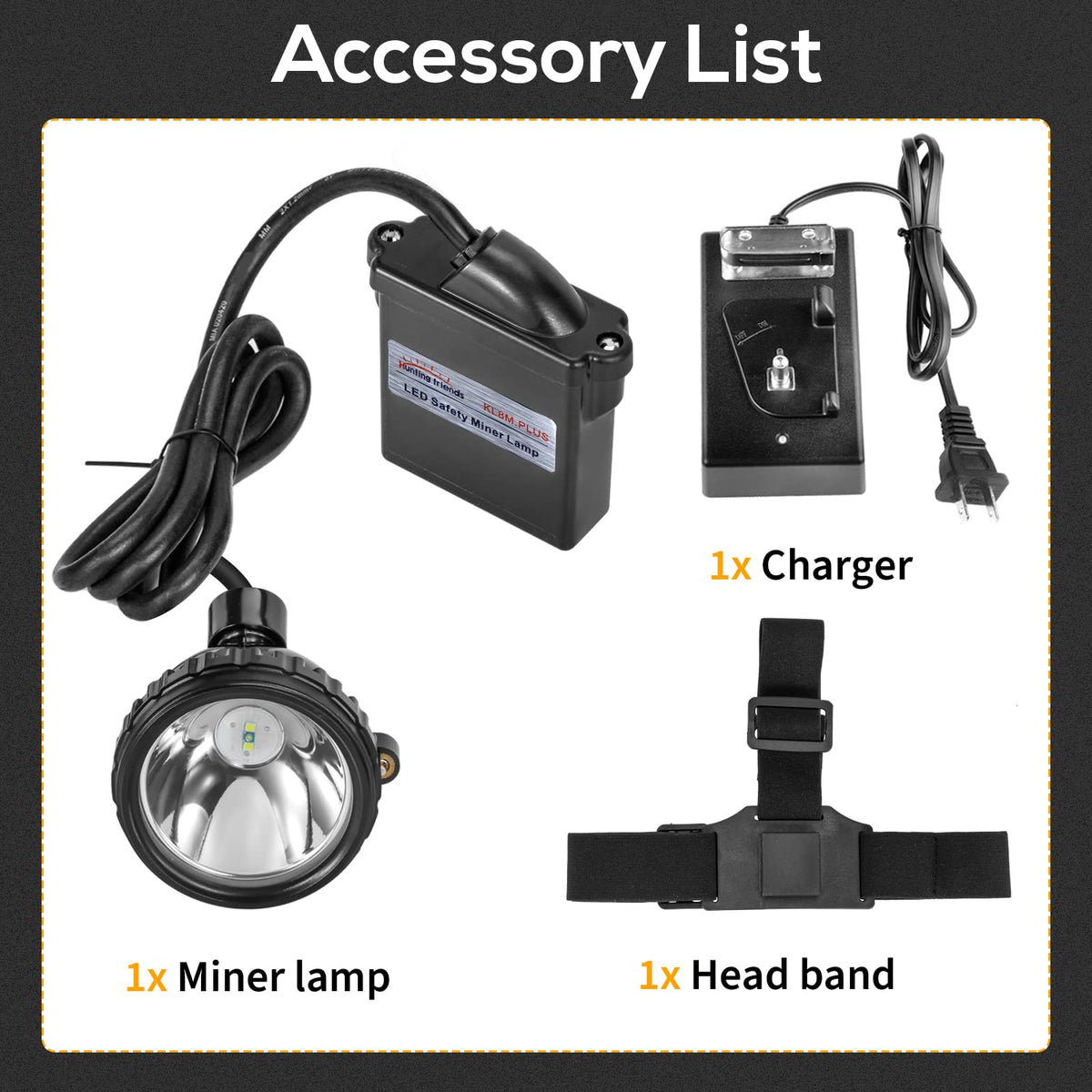 Super Bright Safety Mining Light Rechargeable LED Miner Headlamp, Explosion-Proof Waterproof Hard Hat Cap Lamp, High Lumens Head Torch Flashlight for Mining, Hunting, Camping, Hiking, and Outdoor Work