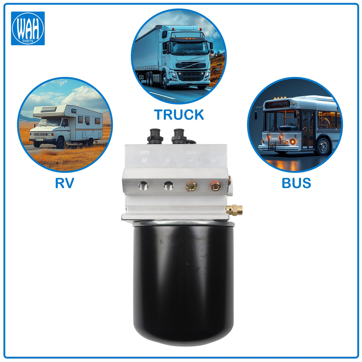 Wahparts 12V 801266 Air Dryer Compatible with Volvo Freightliner Kenworth Peterbilt 5015534 5015533 5010696X