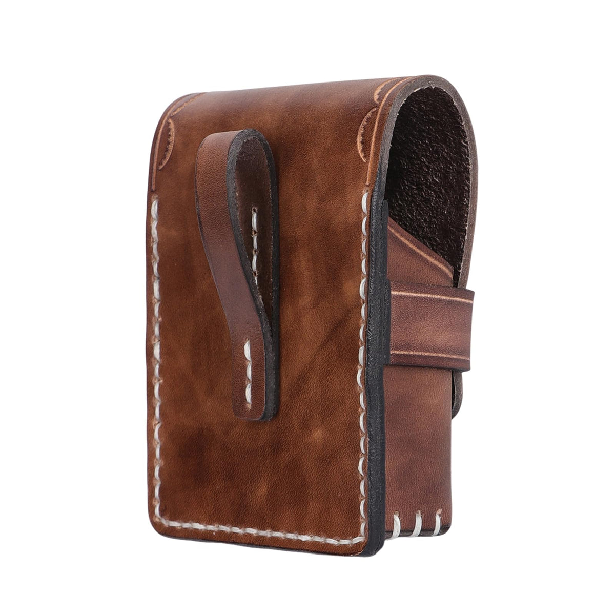 Tourbon Leather Cigarette Box Case Pouch Lighter Holder Playing Cards Secure Storage with 1.7" Belt Loop Travel Accessory