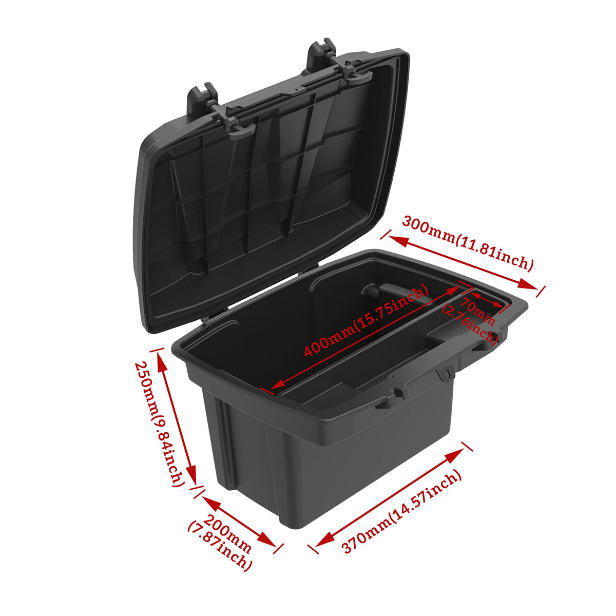 SAUTVS Double Layer Cargo Storage Box for Can-Am Defender/Commander, Removable Rear Cargo Box Bed Trunk Storage Bin for Can Am Defender HD5 HD7 HD8 HD9 HD10 Max/Commander Accessories