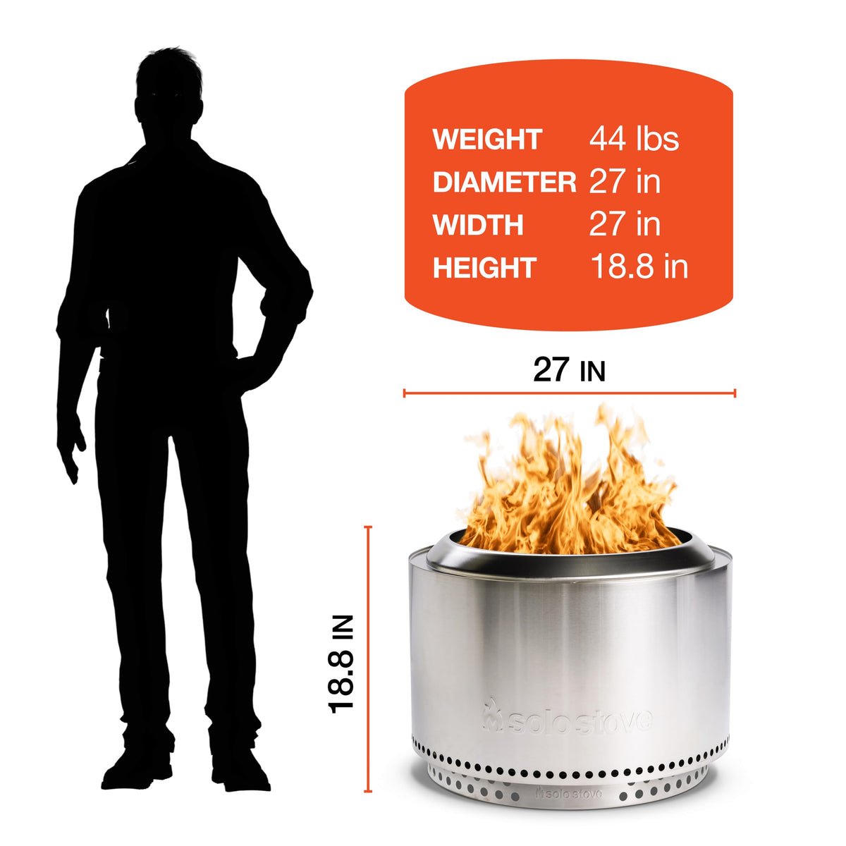 Solo Stove Yukon Big Yard Bundle 2.0 | Incl. Yukon Smokeless Fire Pit with Stand, Shelter, Shield, Portable for Wood Burning, Removable Ash Pan, Stainless Steel, H: 19.8in x Dia: 27in, 50.85lbs