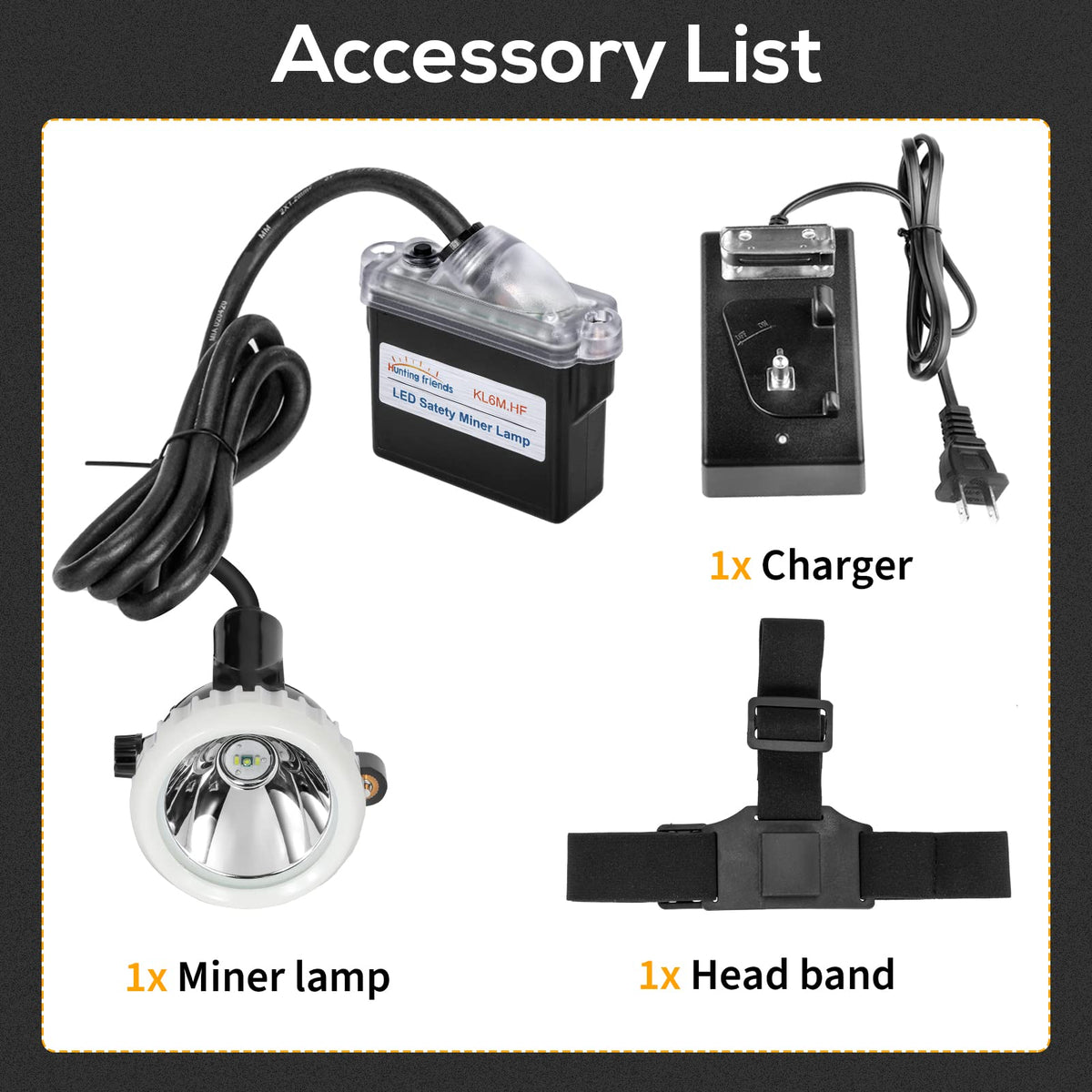 Super Bright LED Mining Headlamp KL6M.H, High Lumen Rechargeable Miner Cap Light with Battery Pack, Explosion-Proof Waterproof Hard Hat Headlight for Mining, Construction, Tunneling, Outdoor Work