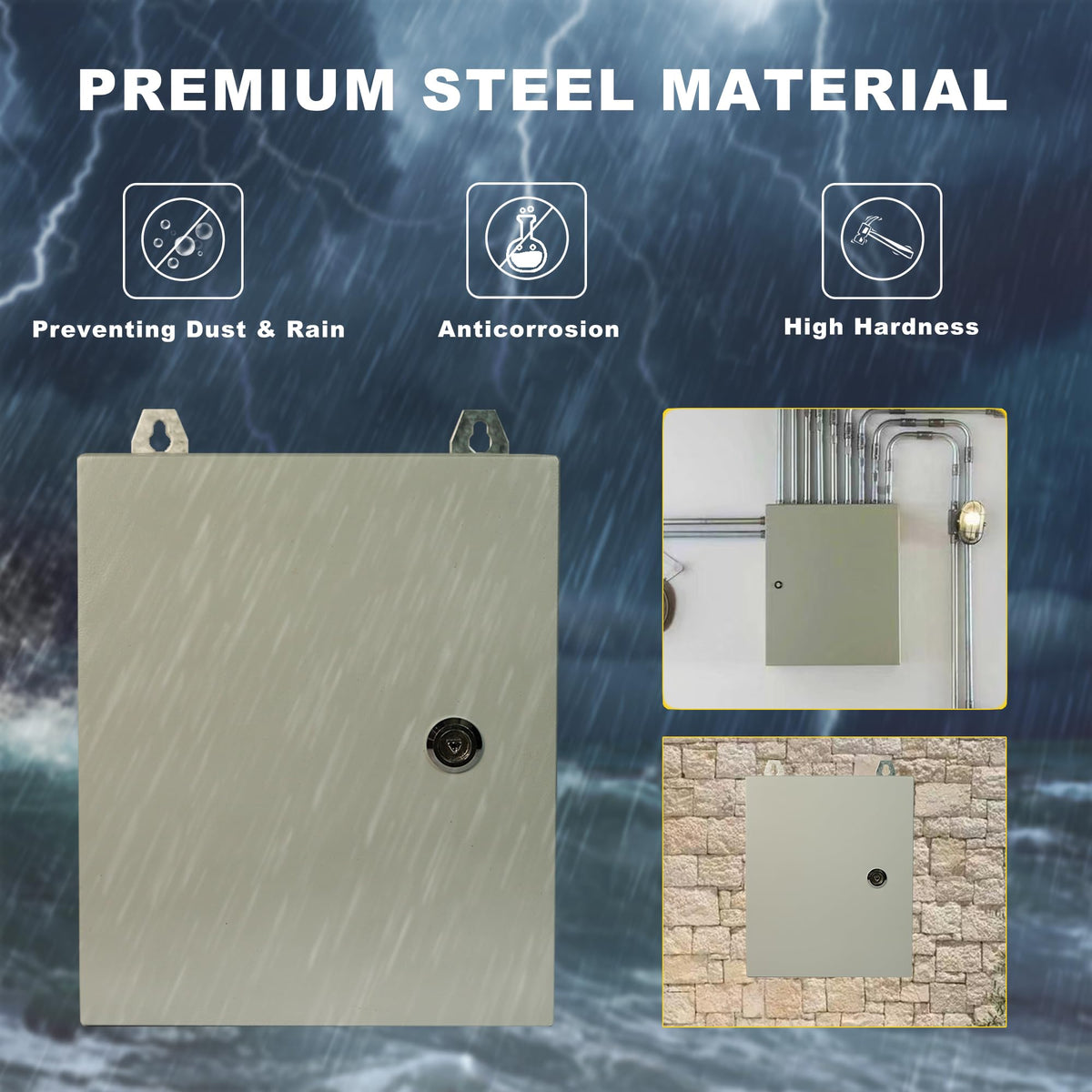 Waterproof Electrical Enclosure 24 x 16 x 12'', Outdoor Electrical Box Weatherproof, Electrical Junction Box with Reinforced Lock
