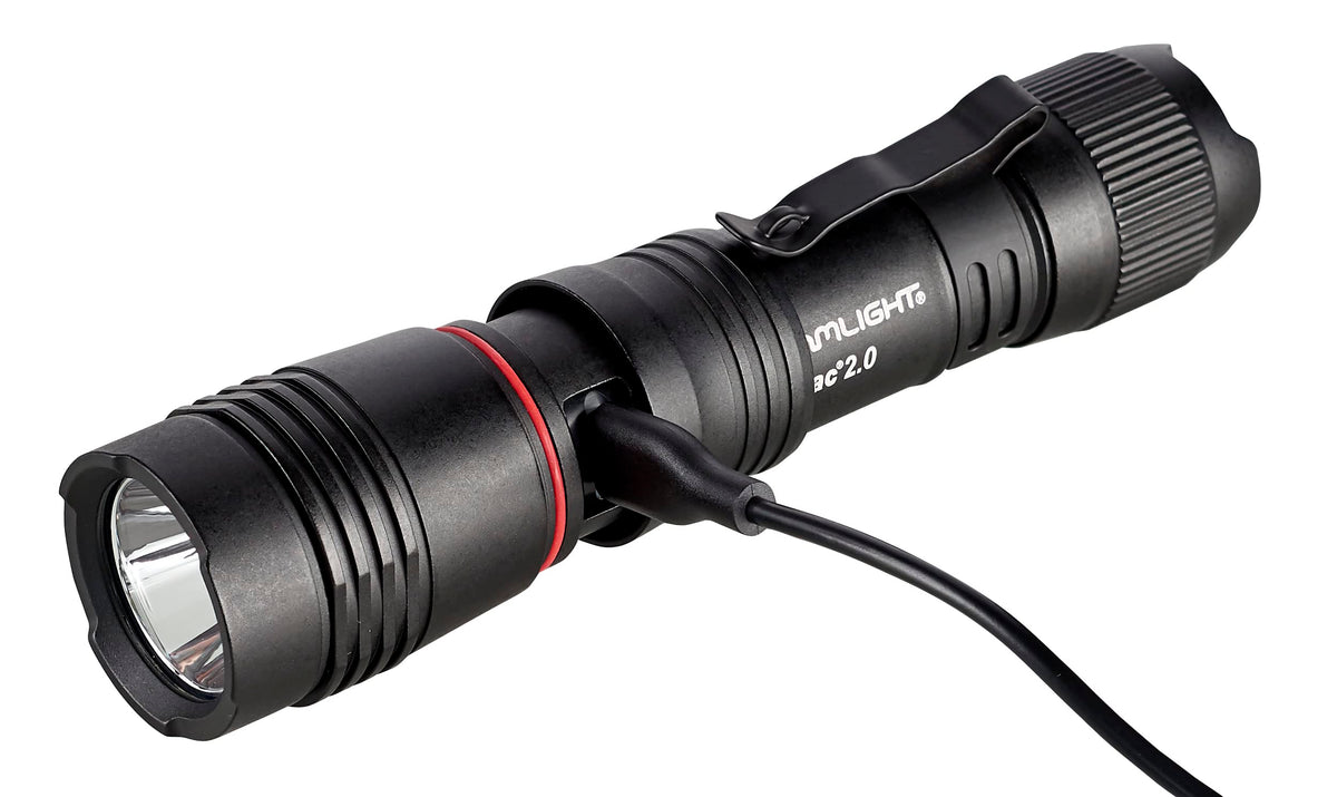 Streamlight 89000 ProTac 2.0 2000-Lumen 17300-Candela Rechargeable Tactical LED Flashlight with USB C Cable, and Holster, Box, Black