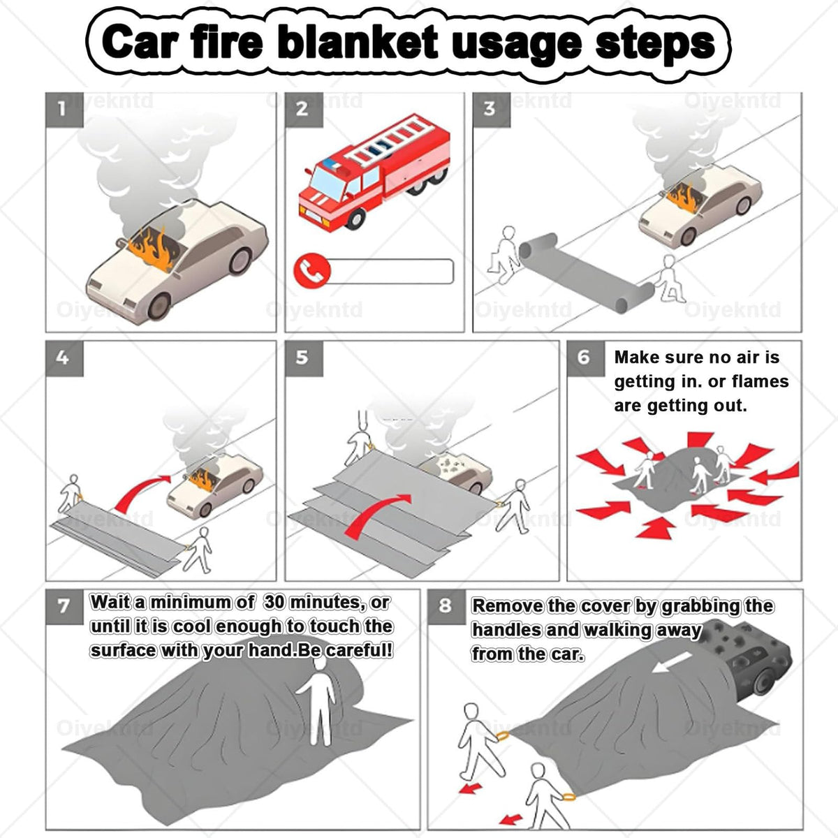 MDYHY Fire Blanket for Vehicles, Reusable Flame Retardant, Silicone Coated Emergency Fire Suppression Blanket for Home, Office & Caravan, 4m x 6m (13.1ft x 19.7ft)