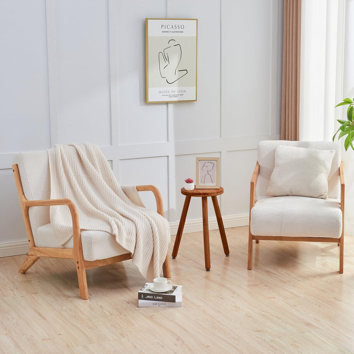 Yangqier Small Round Side Table Adjustable Height Solid Wood Drink Table Indoor Tall Plant Stand Multi-Use Accent Stool-11‘’D × 20“H (Walnut)