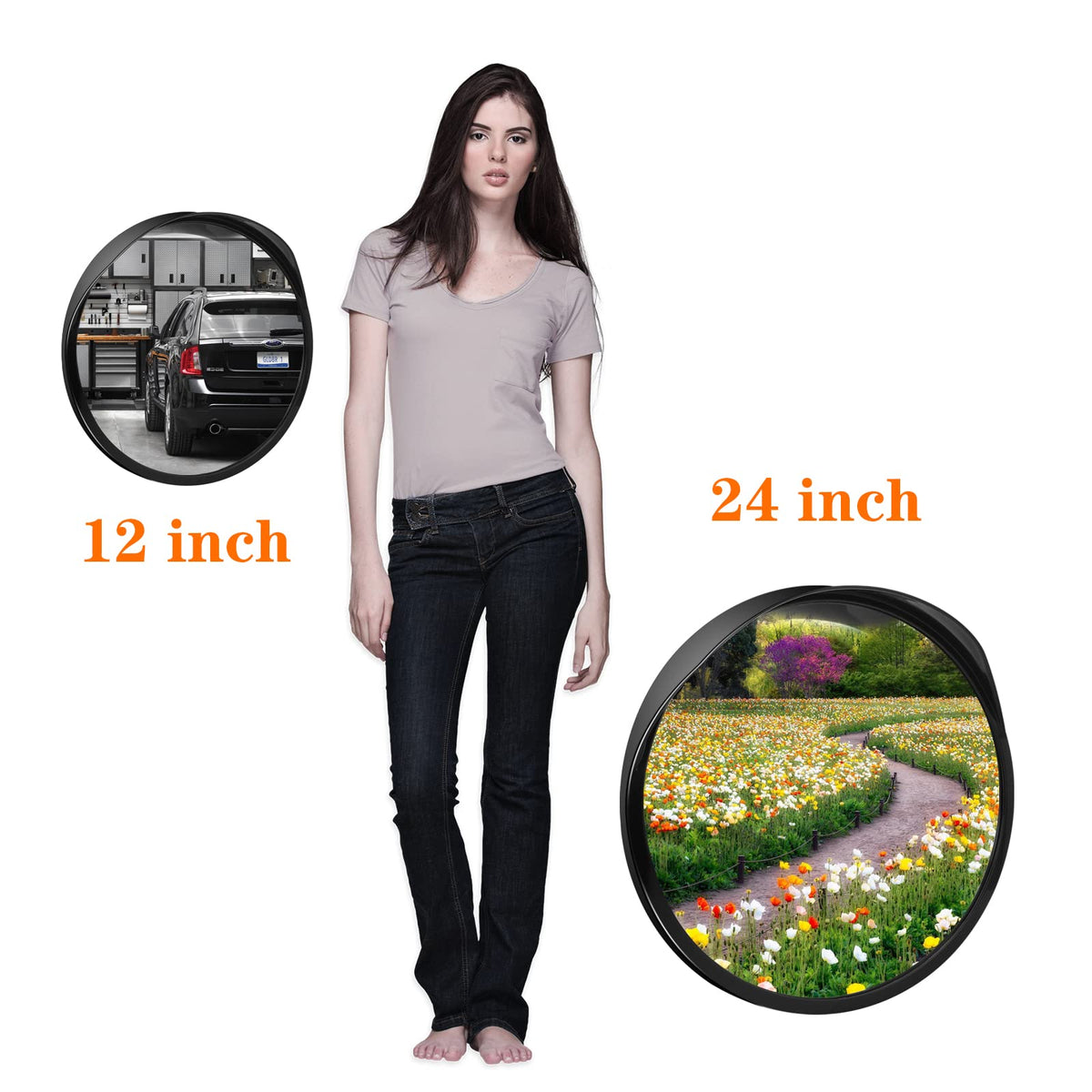 Hydencamm Convex Safety Mirror ๐ฎ๐ฐ" ๐๐ฟ๐ฐ๐๐น๐ถ๐ฐ ๐๐ฟ๐ถ๐๐ฒ๐๐ฎ๐ ๐ ๐ถ๐ฟ๐ฟ๐ผ๐ฟ, Outdoor Security Mirror Extends View with Adjustable for Bracket, Warehouse, Parking, Garage, Office, Home, Factory