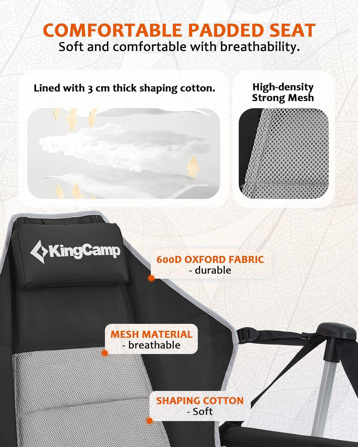 KingCamp Hammock Camping Chair, Swinging Portable Folding Camp Chairs for Adults Max 440lbs Heavy Duty Foldable Oversized Rocker with Aluminum Alloy Frame Cup Holder for Outdoor Beach Patio Sport