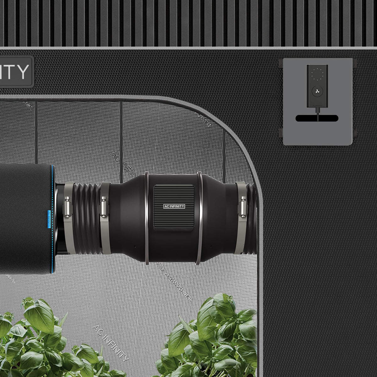 AC Infinity CLOUDLINE S8 PRO, Quiet 8” Inline Duct Fan with 10-Speed Controller, EC-Motor Ventilation Exhaust Fan for Heating Cooling Booster, Grow Tents, Hydroponics