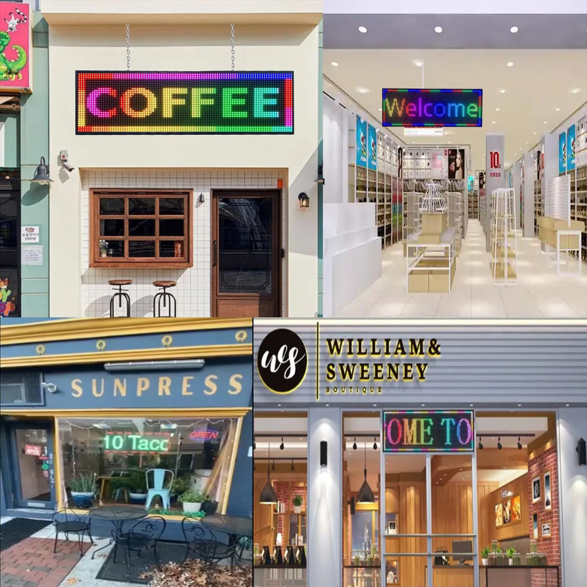 P10 Programmable Outdoor Scrolling LED Sign,39x14 Inch WiFi Controlled Digital Sign,The Perfect Solution for Commercial Advertising