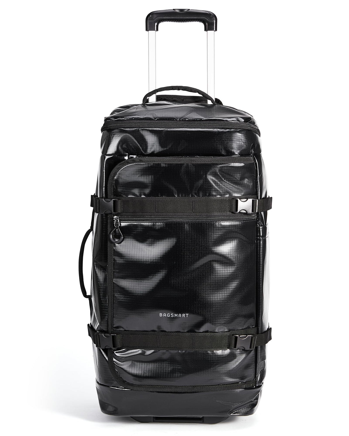 BAGSMART Rolling Duffle Bag with Wheels, Travel Duffel Luggage Bag for Men, Water Repellent Heavy Duty for Travel Camp, Black, Large, 70L