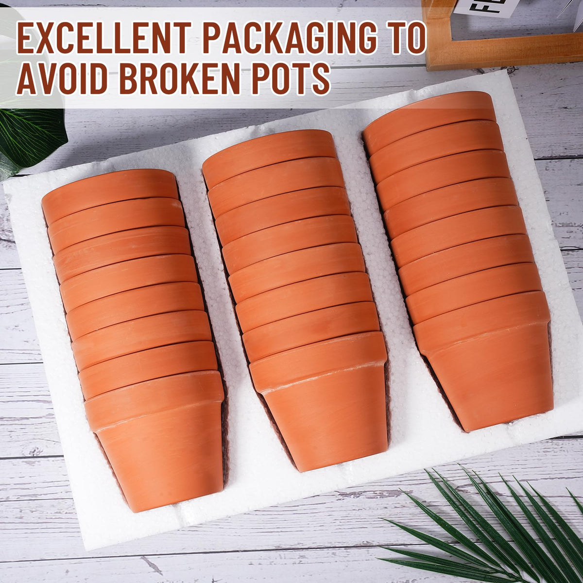 Hsei 24 Pcs 4 Inch Terracotta Pots Flower Pot with Drainage Hole Small Clay Pots for Plants Succulent Indoor Outdoor DIY Crafts Wedding Favor