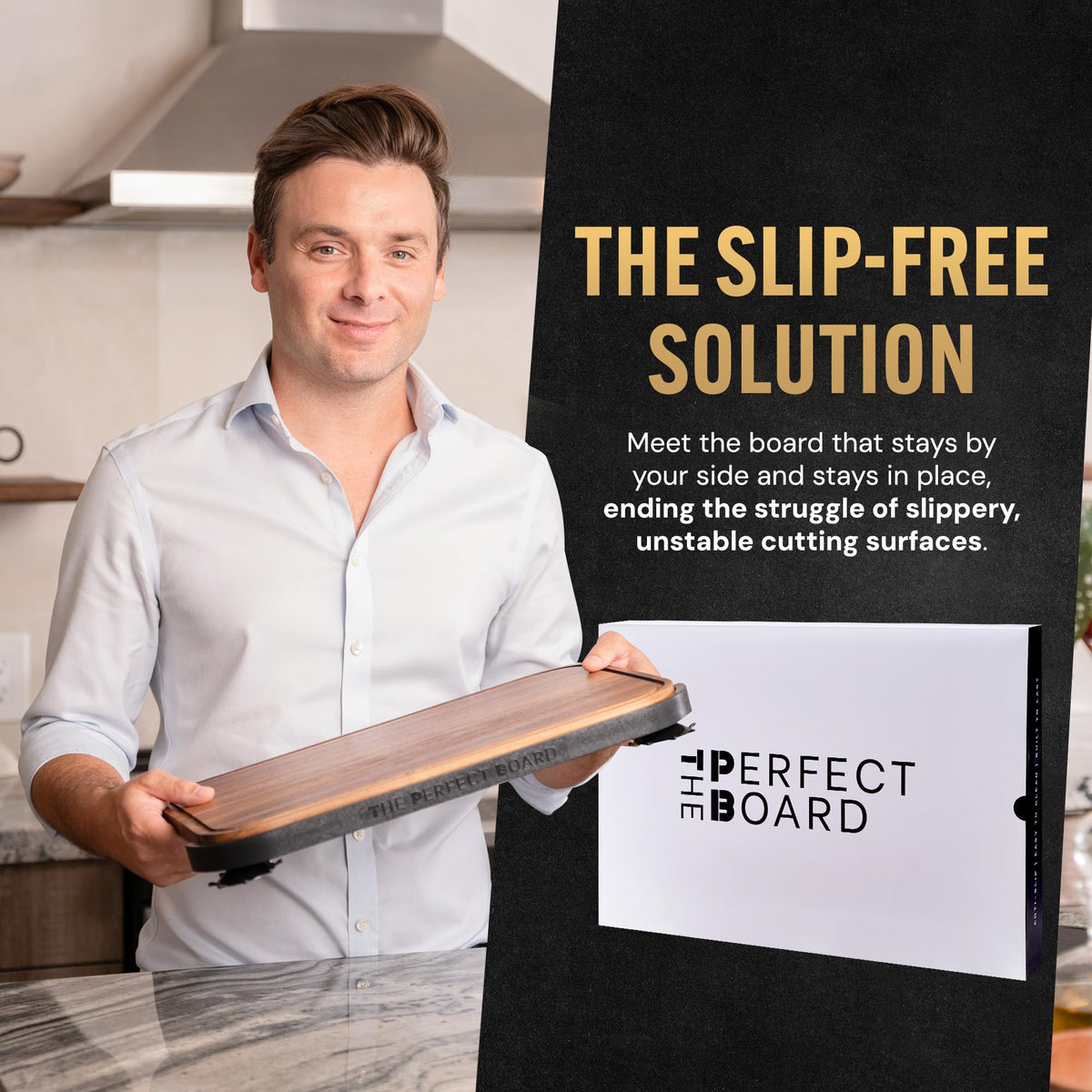 Acacia Wood Cutting Board for Kitchen - 17x12 Large Butcher Block with Non-Slip Suction Cup Frame & Juice Groove - Reversible Heavy Duty Chopping Board - Professional Chef Designed Sustainable Wood