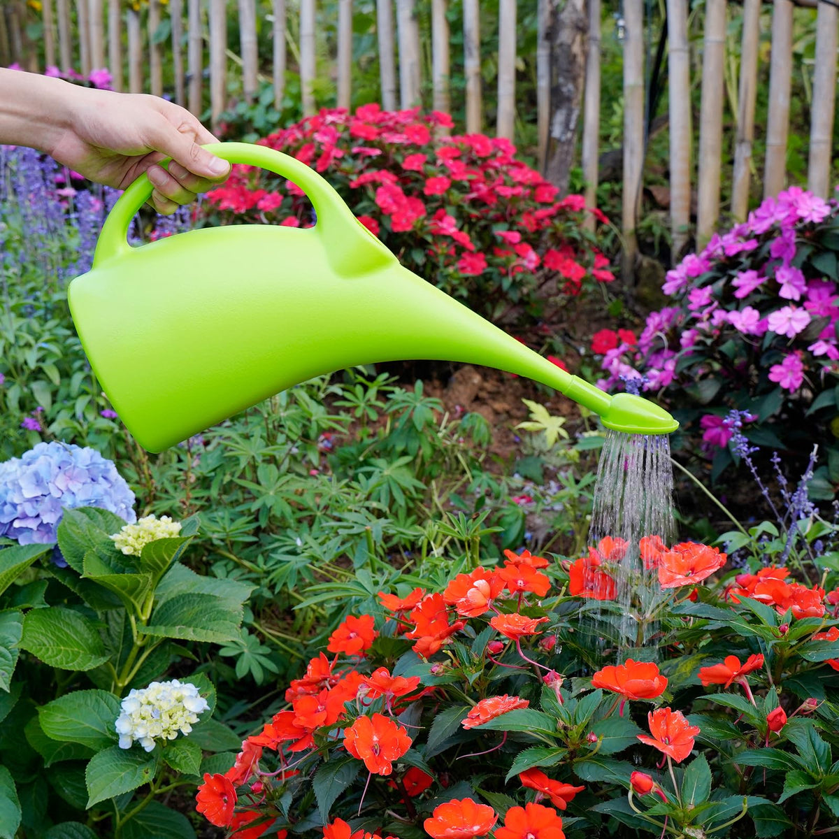 MyLifeUNIT Watering Can for Indoor Plants, Water Can with Shower Head, 1/2 Gallon (Green)