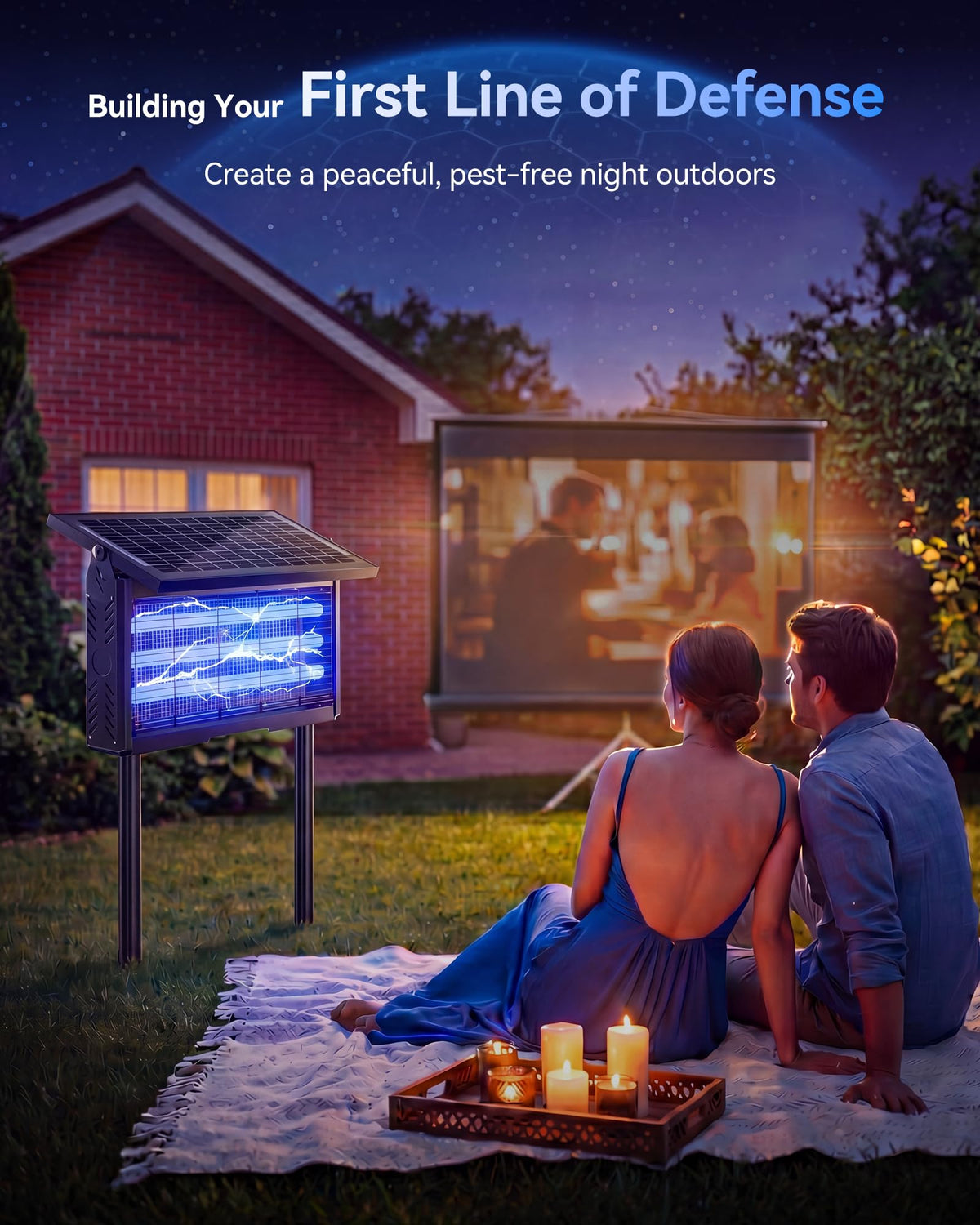ππππ ππ©π π«ππππ Solar Bug Zapper Outdoor, Mosquito Zapper Waterproof Electric Fly Zapper Rechargeable Mosquito Killer, Cordless Fly Insect Trap for Yard, Patio, Home, Garden, Camping
