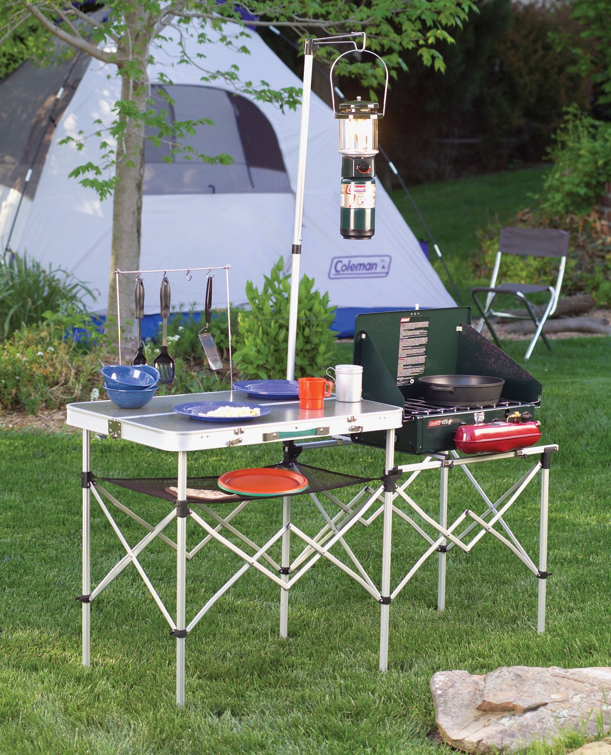 Coleman Pack-Away Portable Camp Kitchen, Outdoor Folding Kitchen with Food Prep Area, Great for Camping, Tailgating, Grilling & More