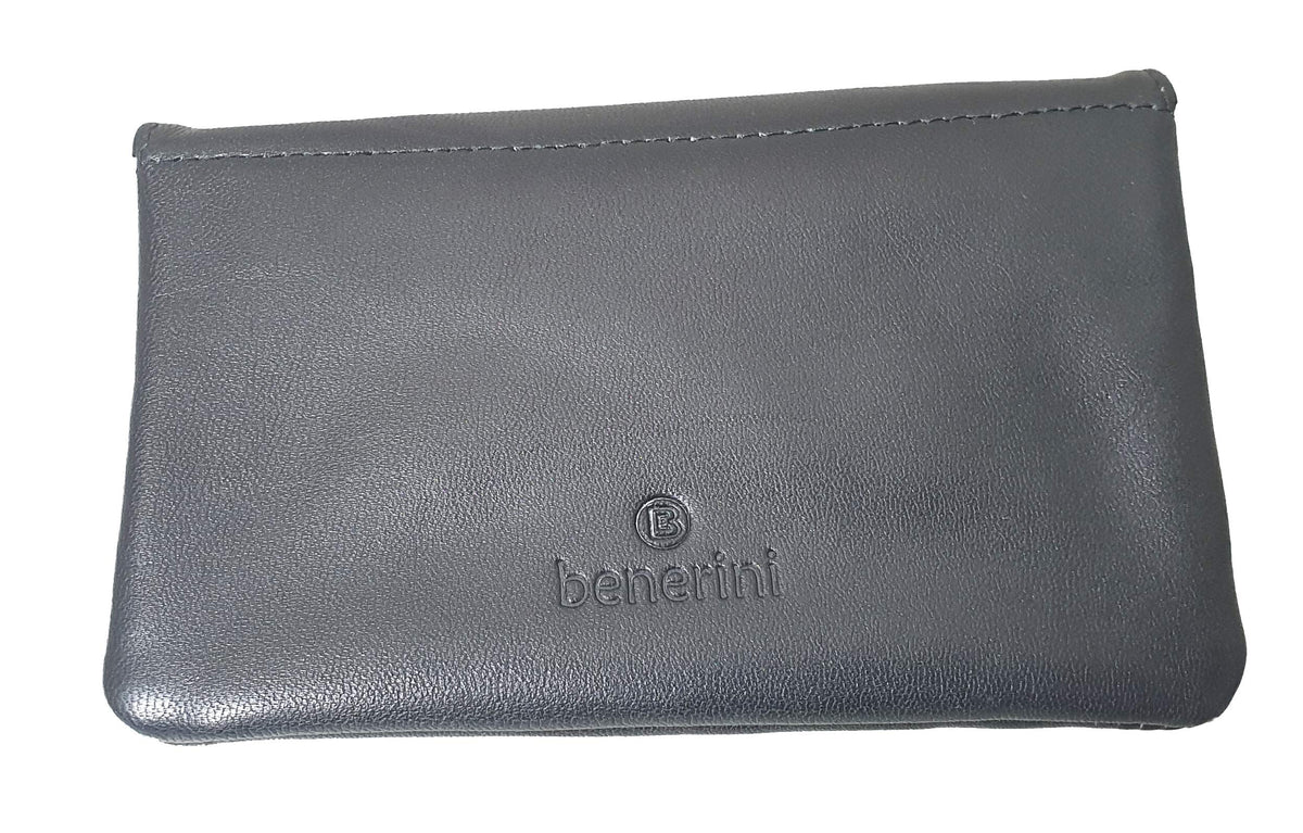 Premium Soft Black Leather Cigarette Rolling Tobacco Pouch Case Organiser