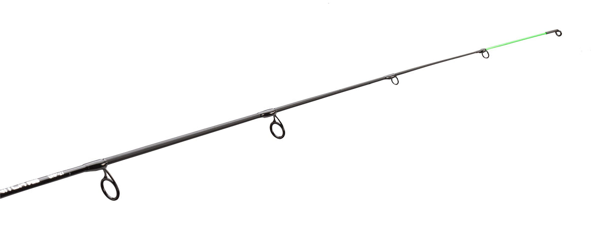 13 FISHING - The Snitch Pro/Freefall Ghost - Inline Ice Fishing Combo - 23" with Flex-Core Quick Action Tip - Left Hand Retrieve - SNPFF-23-LH Black
