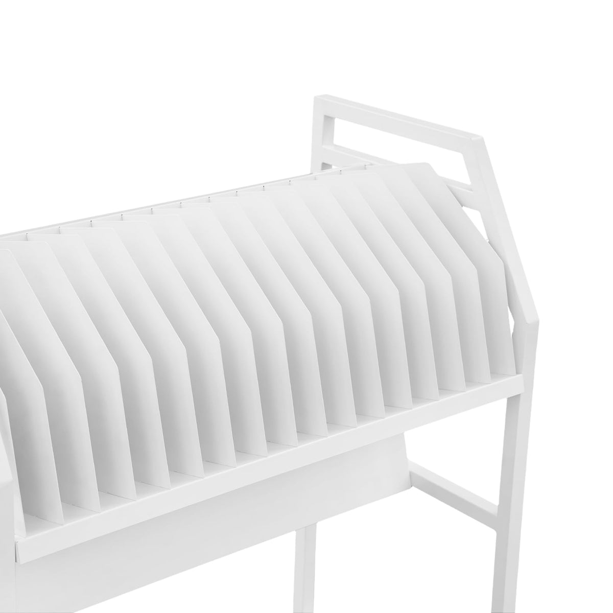 16-Device Mobile Charging Station, Tablet & Laptop Charging Cart, Chargings Cart with Removable Dividers, Portable Chargings Stand, for Classrooms, Libraries, Offices (White)