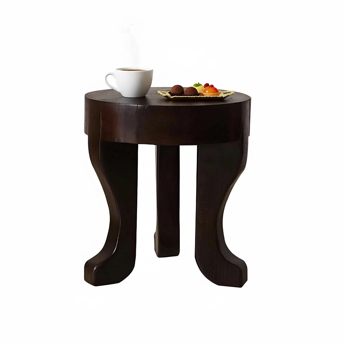 XQ-Gforward，Indoor Plant Stand, Wood Stool - Round Side Table - Handmade for Living Room, Bedroom, Entryway Decor