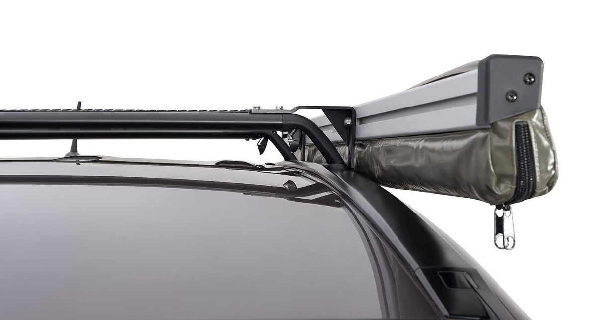 Rhino-Rack Sunseeker Angled Down Awning Brackets for Flush Vortex Bars, Powder Coated Stainless Steel, Black (32127)