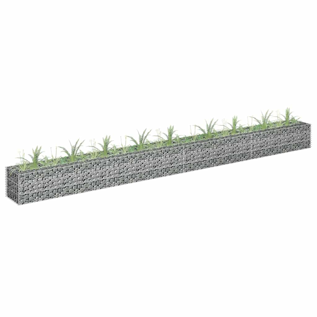 vidaXL Gabion Raised Bed Silver Galvanized Steel Large