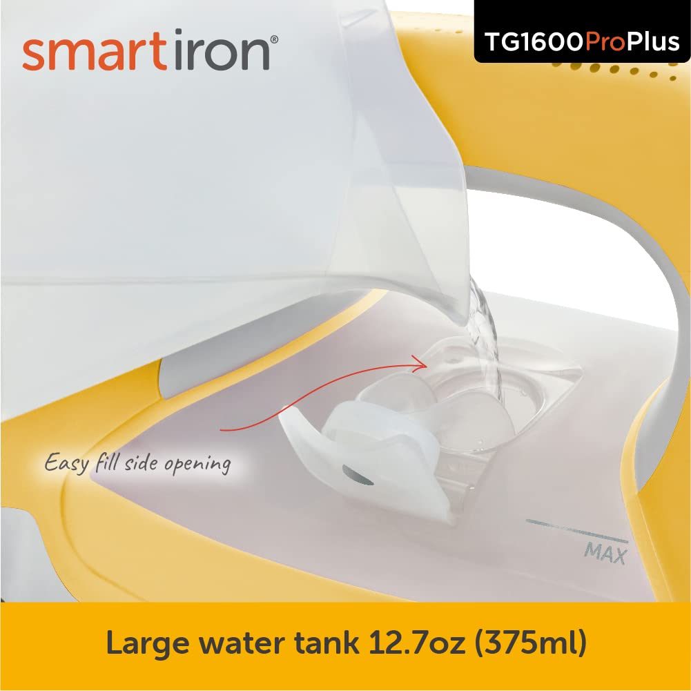oliso TG1600 ProPlus Smart Iron with Auto-Lift – 1800 Watt Steam Iron for Clothes, Sewing, Quilting & Crafting – Diamond Ceramic-Flow Soleplate, Butterscotch