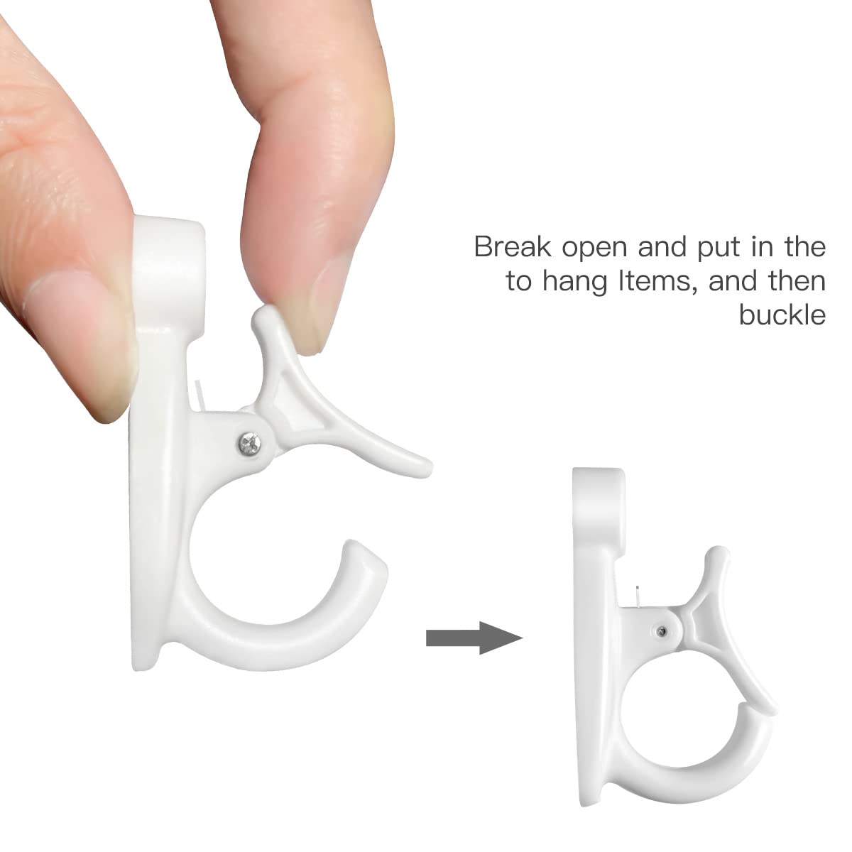 GEZIDEA Light Hanger Hooks,String Light Hooks,Screw-in Hooks for Hanging String Lights and Wire,Plants,Wind Chimes,Plastic,White,20 Pack