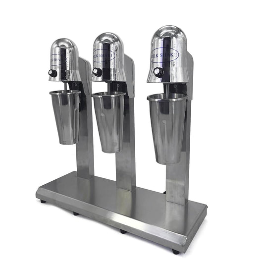 Florchest 3 Head Drink Mixer,18000Rpm/Min High Speed Electric Milkshake Maker Machine with 3PC Cups and 3High-Class Stainless Steel Cups for Beverage Stores Cafes Canteens