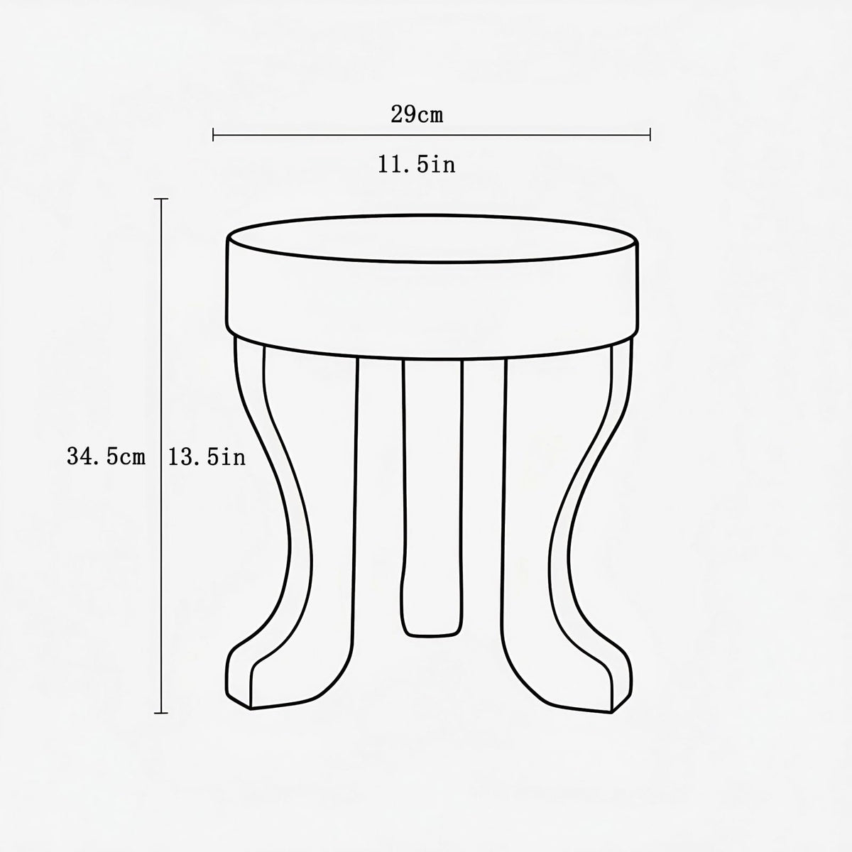 XQ-Gforward，Indoor Plant Stand, Wood Stool - Round Side Table - Handmade for Living Room, Bedroom, Entryway Decor