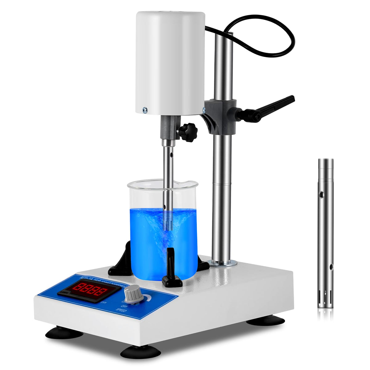 Consfly High Speed Homogenizer Lab Disperser Emulsifier 5~1500ml 110V Dispersion Mixer RCD-1A with 2 Extended Working Heads