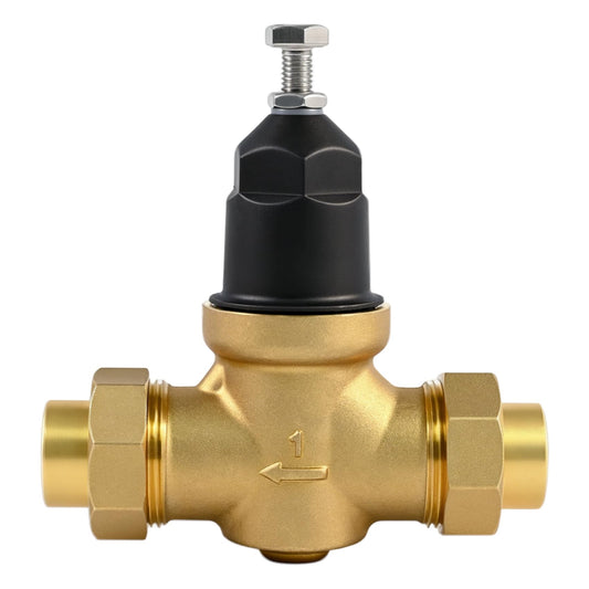 1" NR3XLDU Water Pressure Reducing Valve, 1" NR3XL with Double Union FNPT Connection，for Home & Commercial UseRegulator for Home, Built-in Strainer, 1-NR3XLDU Adjustable 15–75 PSI