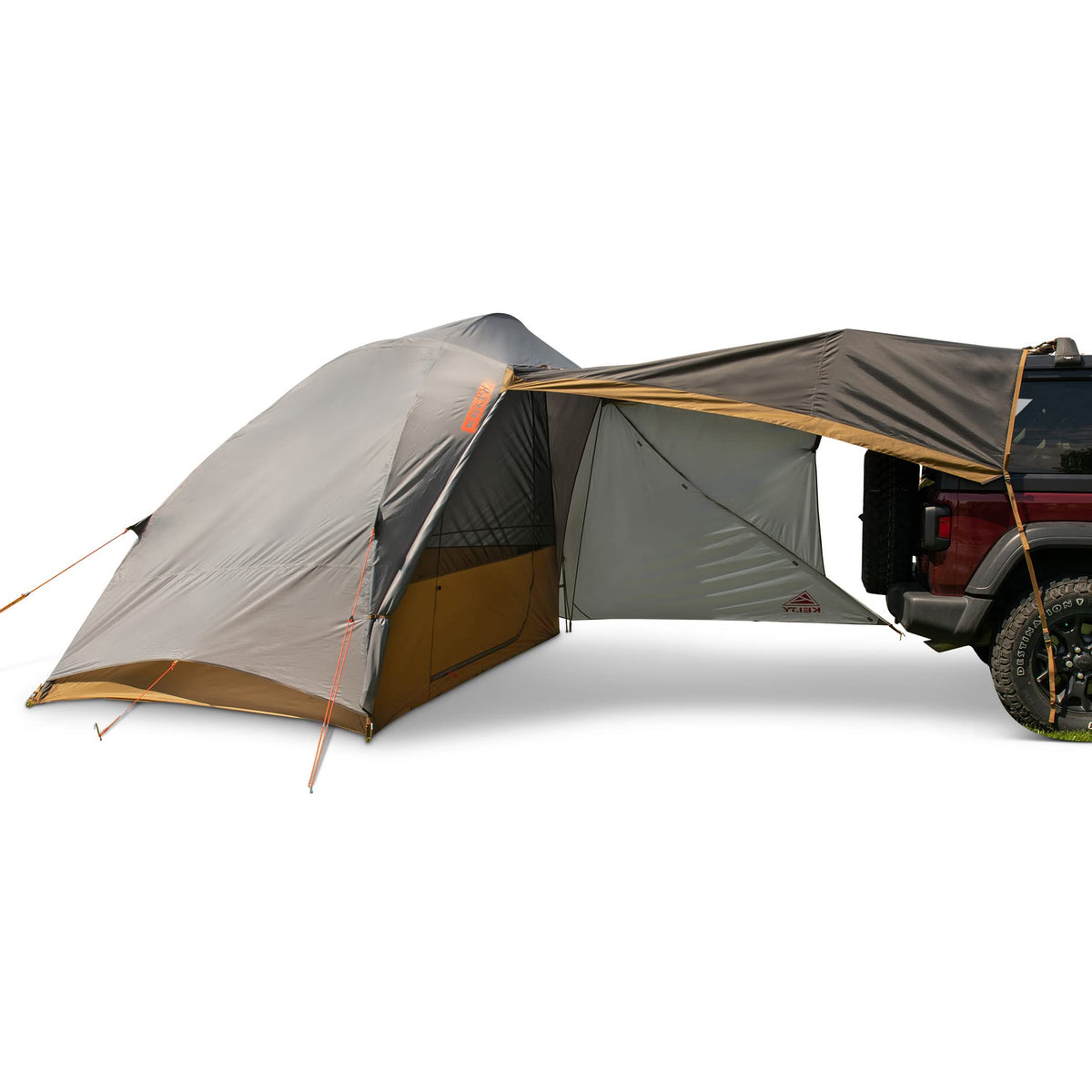Kelty Caboose 4P Tent and Vehicle Awning Shelter, Universal Attachment for Vans, Trucks, SUVs, Standing Height Door, Massive Vestibule, Fully Freestanding, Designed in Sunny Colorado (2023)