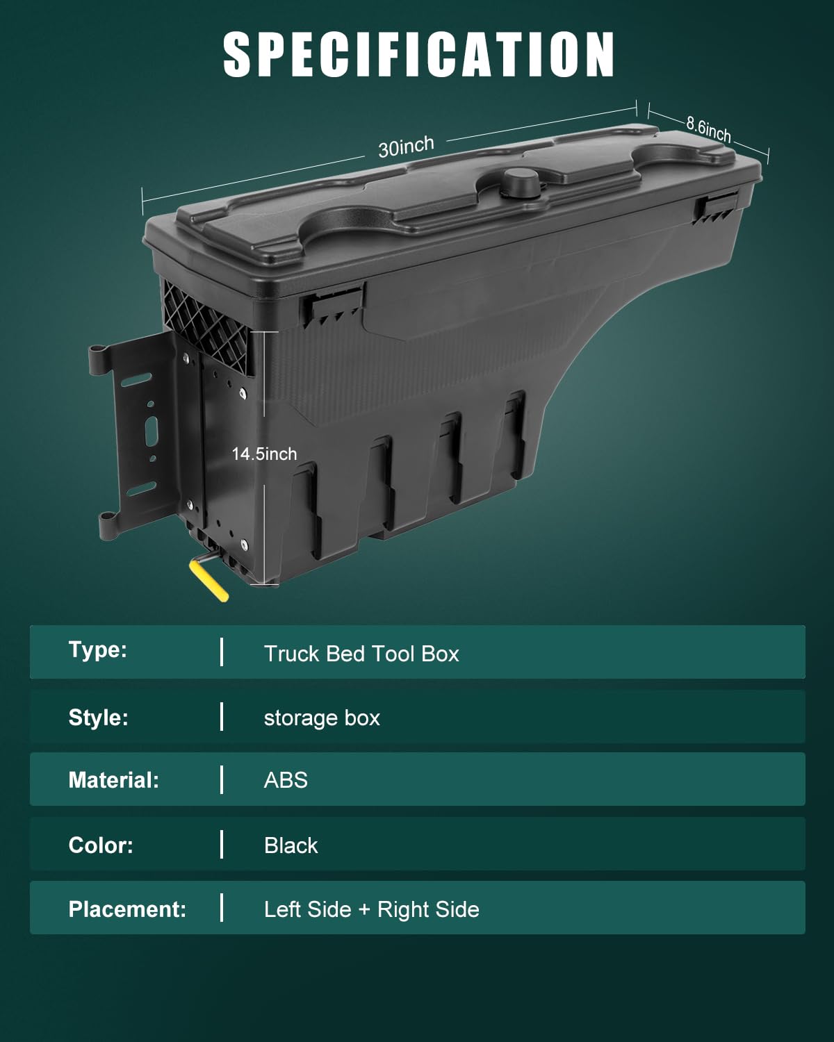 SCITOO Truck Bed Tool Box for Nissan Frontier 2004-2020 Left & Right Side,Multi-Compartment Dividers Organized Storage,Heavy Duty & No-Drill Installation
