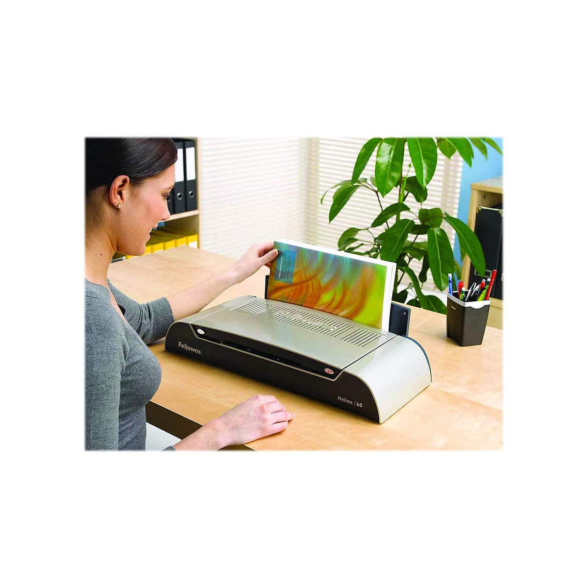 Fellowes Thermal Binding Machine, Helios 60, Platinum/Graphite (5219501)