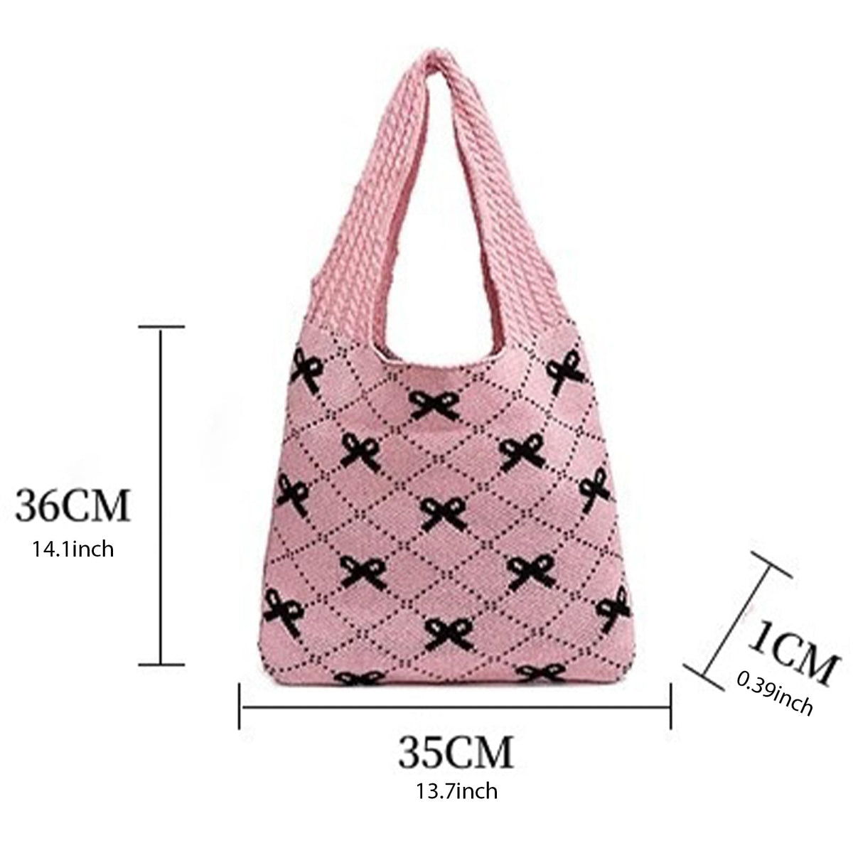 Busnos Beige Crochet Beach Bags For Women Coquette Bow Tote Bag Purse For Women Cute Crochet Beach Tote Bag Boho Knit Shoulder Purses Trendy Womens Travel Vacation Handbag