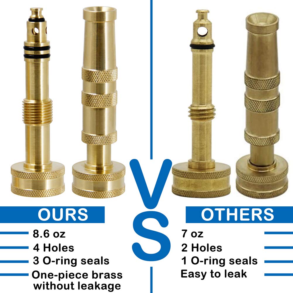 Twinkle Star Heavy-Duty Brass Adjustable Twist Hose Nozzle, 2 Pack, TWIS3432