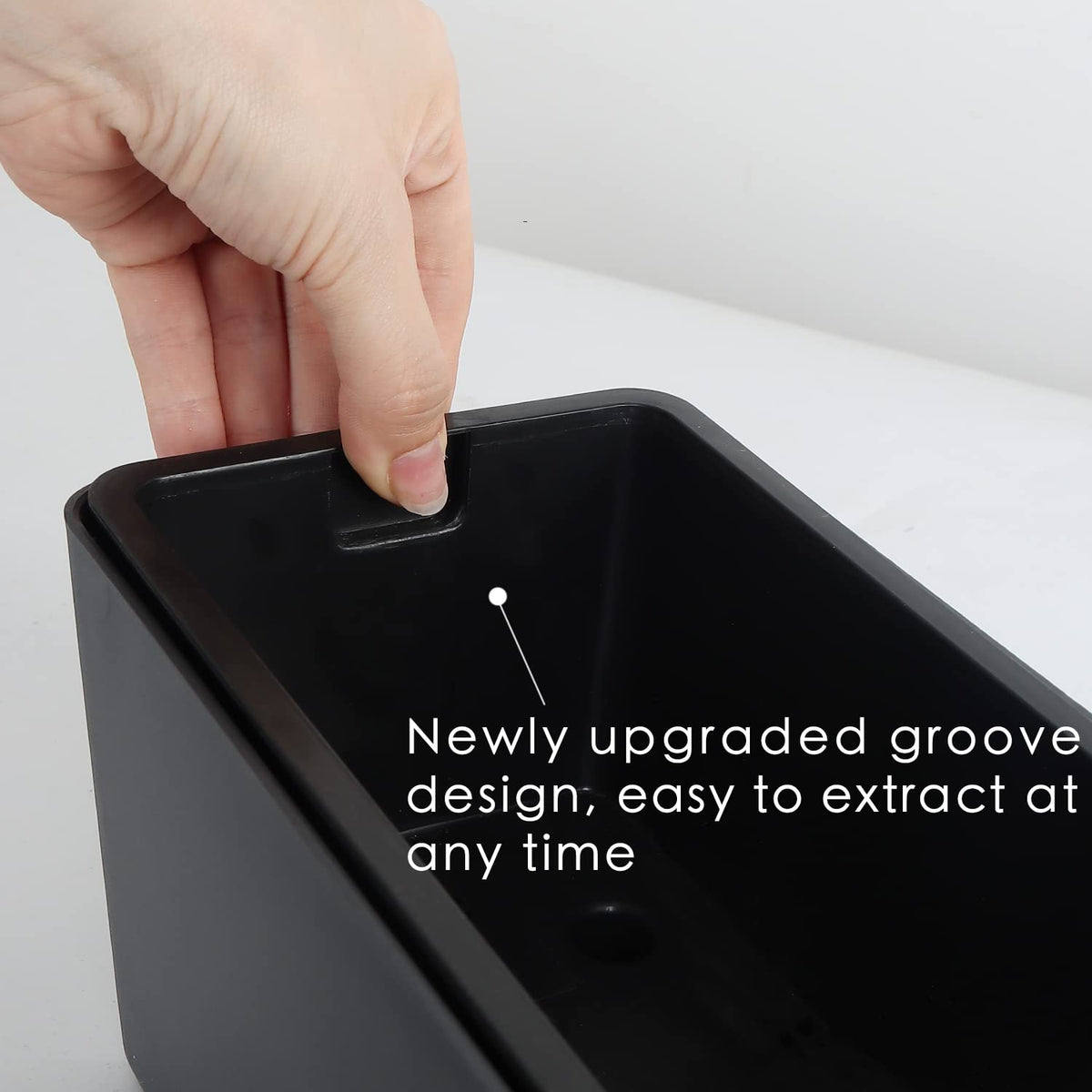 GardenBasix Elongated Self Watering Planter Pots 2-Pack Window Box 5.5 x 16 inch Indoor Home Garden Modern Decorative Pot for All House Plants Flowers Herbs (Dark Grey,2)